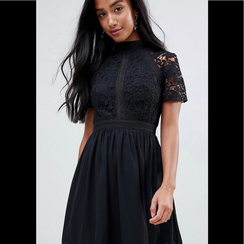 Chichi London party dress in black lace